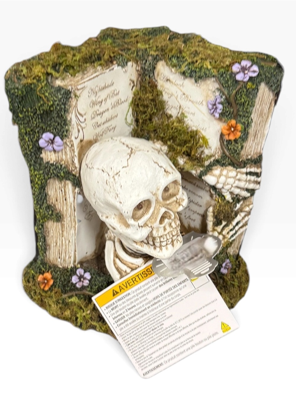 Skeleton Book moss Halloween Decor Gothic Witchy